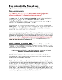 Notes for Experientially Speaking—Volume 8, Fall 2004