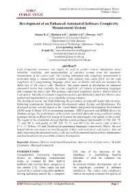 Development of an Enhanced Automated Software Complexity Measurement System