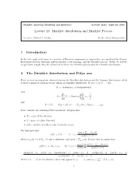 Lecture 24: Dirichlet Distribution and Dirichlet Process