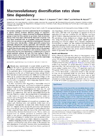 Macroevolutionary Diversification Rates Show Time Dependency