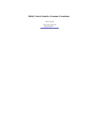 Mildly Context-Sensitive Grammar-Formalisms