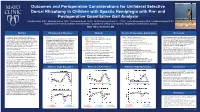 Outcomes Following Unilateral Selective Dorsal Rhizotomy In