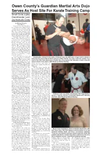 Owen County's Guardian Martial Arts Dojo Serves As Host Site For