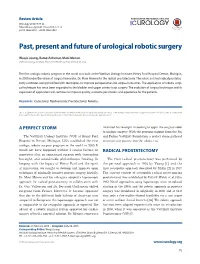 Past, Present and Future of Urological Robotic Surgery