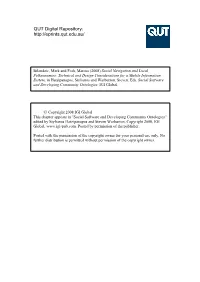 Social Navigation and Local Folksonomies: Technical and Design Considerations for a Mobile Information System, in Hatzipanagos, Stylianos and Warburton, Steven, Eds
