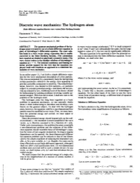The Hydrogen Atom (Finite Difference Equation/Discrete Wave Vectors/Bohr-Rydberg Formula) FREDERICK T