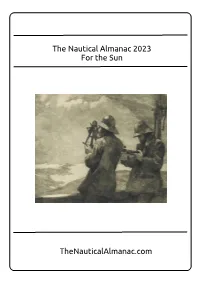 Thenauticalalmanac.Com the Nautical Almanac 2023 for The