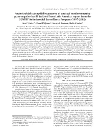 Antimicrobial Susceptibility Patterns of Unusual Nonfermentative Gram