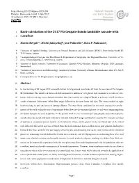Back-Calculation of the 2017 Piz Cengalo-Bondo Landslide Cascade with 2 R.Avaflow