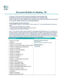 Document Bulletin for Weakley, TN