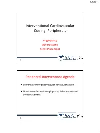Interventional Cardiovascular Coding: Peripherals