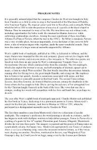 Madrigals of Monteverdi and Wert Program Notes