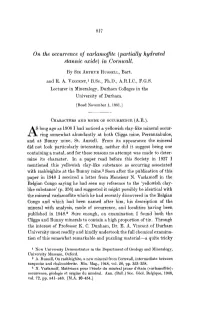 On the Occurrence of Varlamoffte (Partially Hydrated Stannic Oxide) in Cornwall