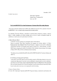 2003/12/11 自動連携 IR Release Tie-Up with RECRUIT for Joint