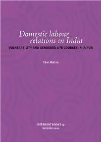 Domestic Labour Relations in India Vulnerability and Gendered Life Courses in Jaipur