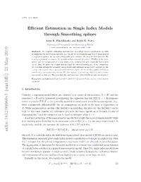 Efficient Estimation in Single Index Models Through Smoothing Splines