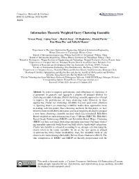 Information Theoretic Weighted Fuzzy Clustering Ensemble