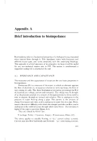 Appendix a Brief Introduction to Bioimpedance