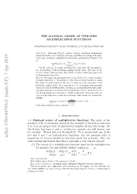 Arxiv:1709.04799V2 [Math.NT] 7 Apr 2019