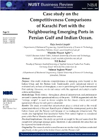 Case Study on the Competitiveness Comparisons of Karachi Port With