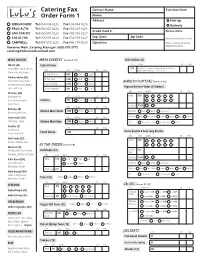 Catering Fax Order Form 1