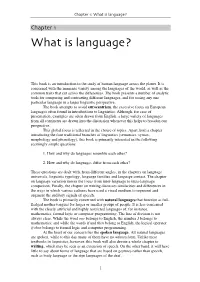 Chapter 1: What Is Language?