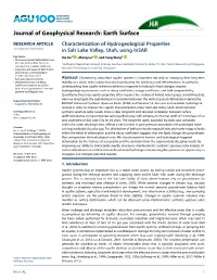 Characterization of Hydrogeological Properties in Salt Lake Valley, Utah, Using Insar