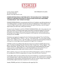 Evan J. Cholfin for IMMEDIATE RELEASE Tel: (310) 596-8045 Email: Contact@Stories-Llc.Com