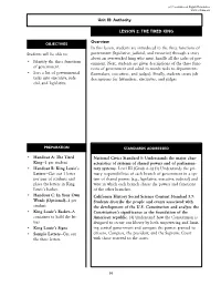 In This Lesson, Students Are Introduced to the Three Functions of Government