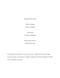 Intergroup Threat Theory Walter G. Stephan University of Hawaii Oscar