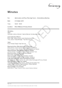 Minutes from the October 2019 Forum
