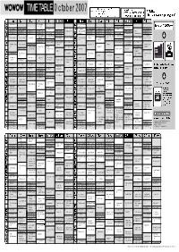 October 2007 TIME TABLE