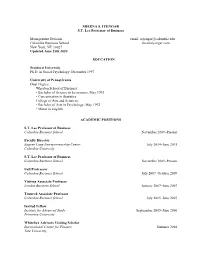 Sheena Iyengar CV June 2020