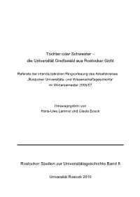 Tochter Oder Schwester – Die Universität Greifswald Aus Rostocker Sicht