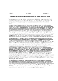11/26/07 Art 75600 Lecture 11 Issues of Modernism And