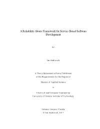 A Reliability-Aware Framework for Service-Based Software Development