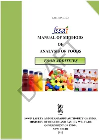 Analysis for Food Additives