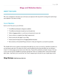 Blogs and Websites Basics