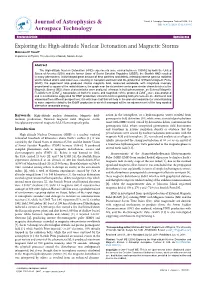 Exploring the High-Altitude Nuclear Detonation and Magnetic Storms Mahmoud E Yousif* Department of Physics, the University of Nairobi, Nairobi, Kenya