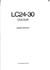 Lc24-30 Colour Users Manual