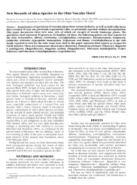 New Records of Alien Species in the Ohio Vascular Flora1