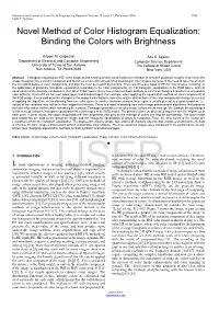 Novel Method of Color Histogram Equalization: Binding the Colors with Brightness
