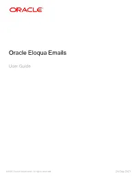 Oracle Eloqua Emails User Guide