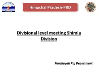 Presentation of Divisional Level Meeting (Shimla Divsion)