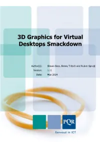 3D Graphics for Virtual Desktops Smackdown