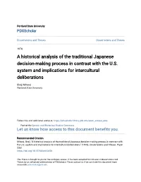 A Historical Analysis of the Traditional Japanese Decision-Making Process in Contrast with the U.S