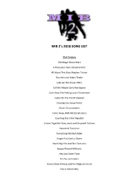 MIB 2'S 2018 SONG LIST