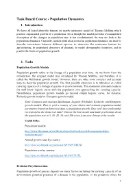 Population Dynamics 1