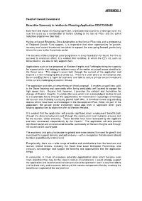 APPENDIX 1 Head of Inward Investment Executive Summary In