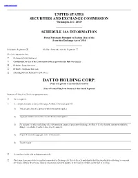 DATTO HOLDING CORP. (Name of Registrant As Specified in Its Charter)